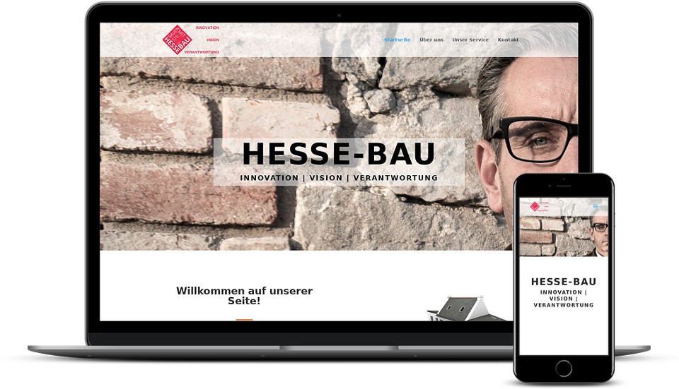 Kreative Website Erstellung - Referenz Bauunternehmen Hessebau Webdesign