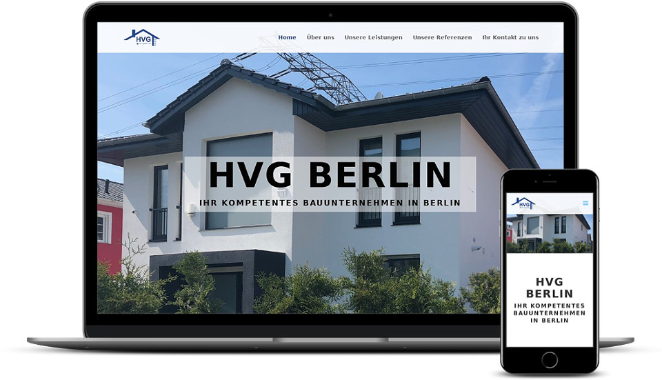 Kreative Website Erstellung - Referenz Bauunternehmen HVG Berlin Webdesign