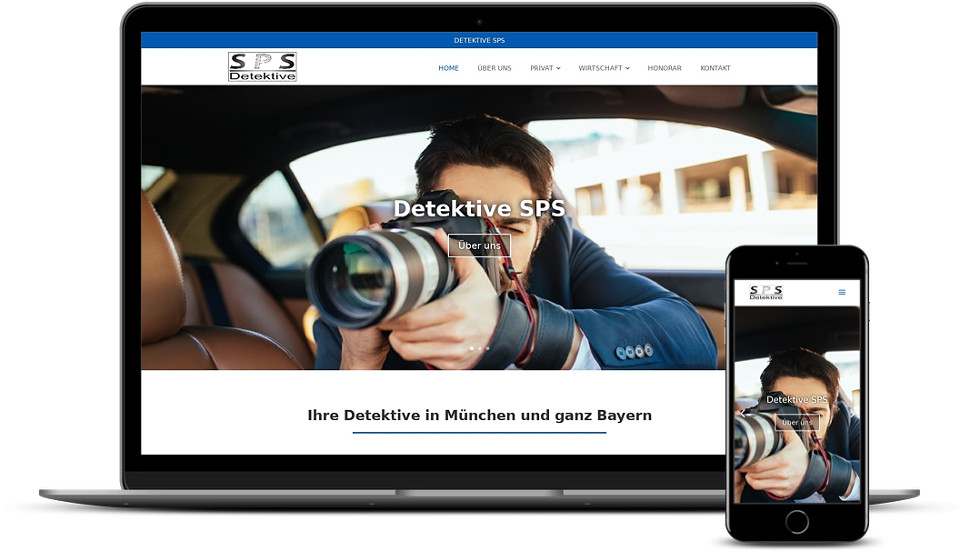 Kreative Website Erstellung - Referenz Detektive SPS Webdesign