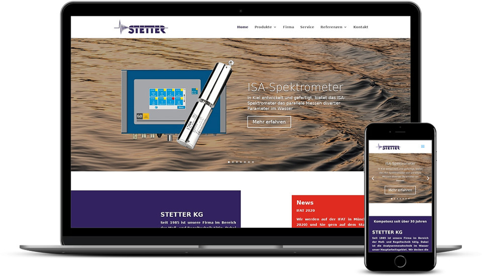 Kreative Website Erstellung - Referenz Messtechnik Industrie Stetter KG Webdesign