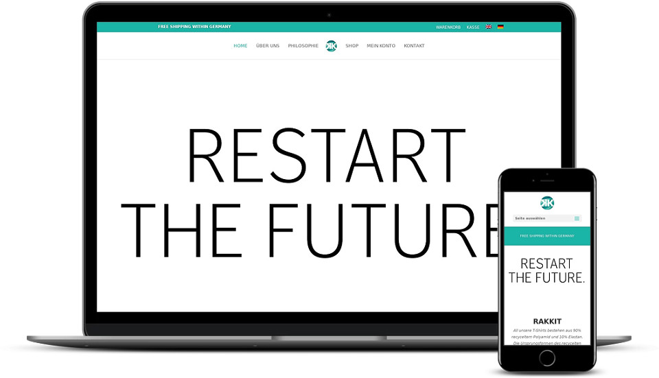 Kreative Website Erstellung - Referenz Startup Bekleidung Rakkit Webdesign