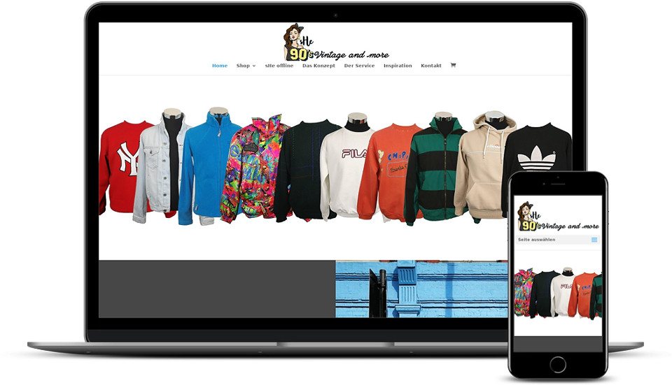 Kreative Website Erstellung - Referenz Startup Second Hand Bekleidung She 90s Vintage Webdesign