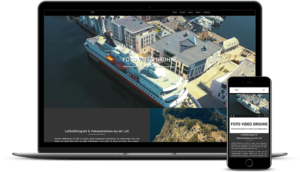 Kreative Website Erstellung - Referenz Fotograf Foto Video Drohne Webdesign