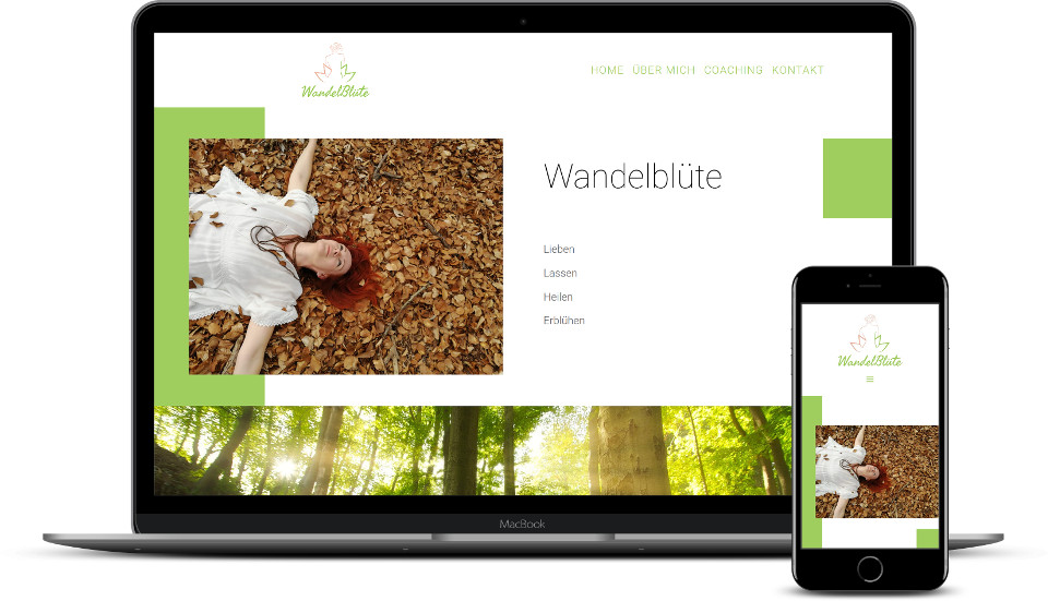 kreative Website Erstellung Wandelblüte Coaching Webdesign