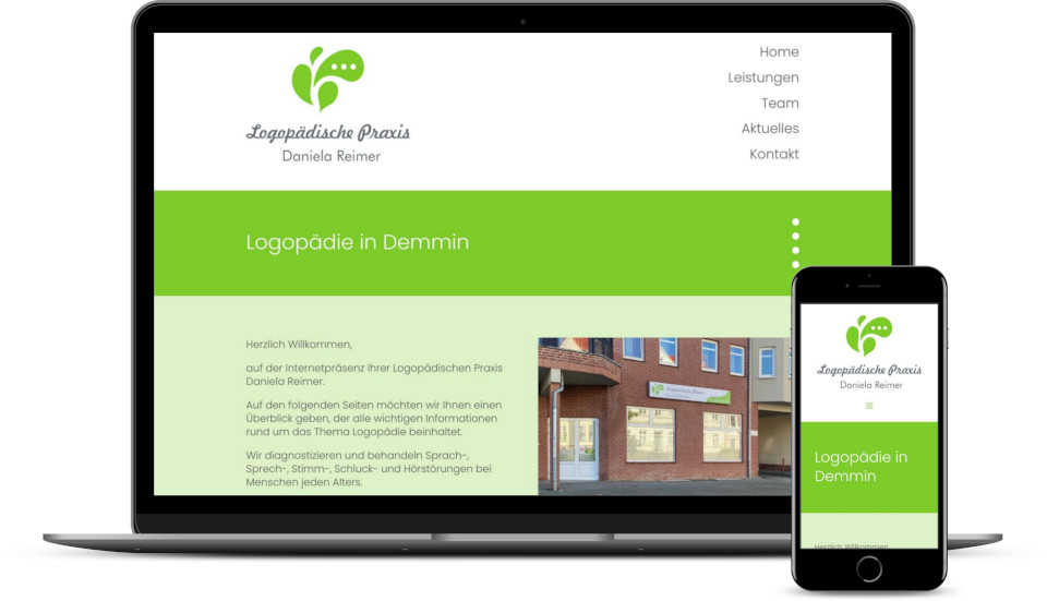 Kreative Website Erstellung Logopädie Webdesign