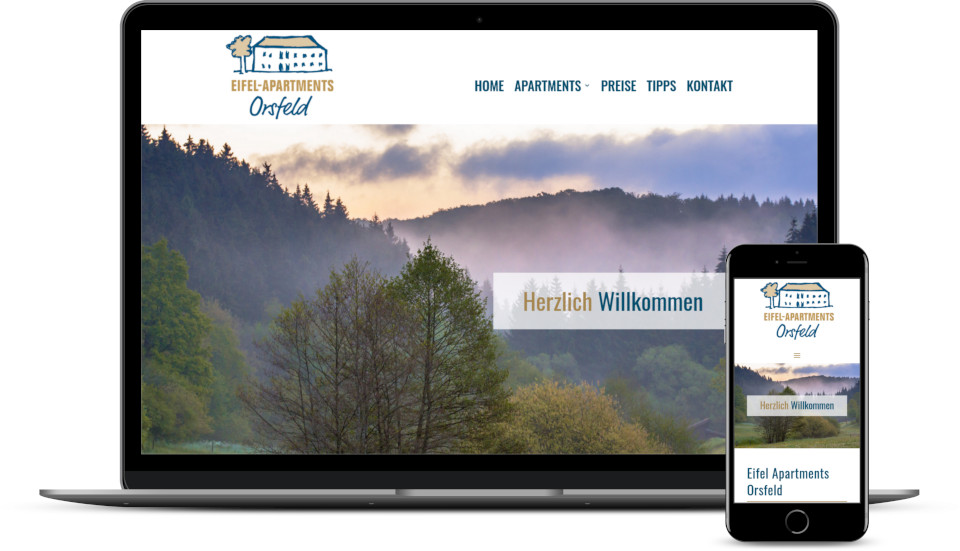 Kreative Website Erstellung Referenz Apartments