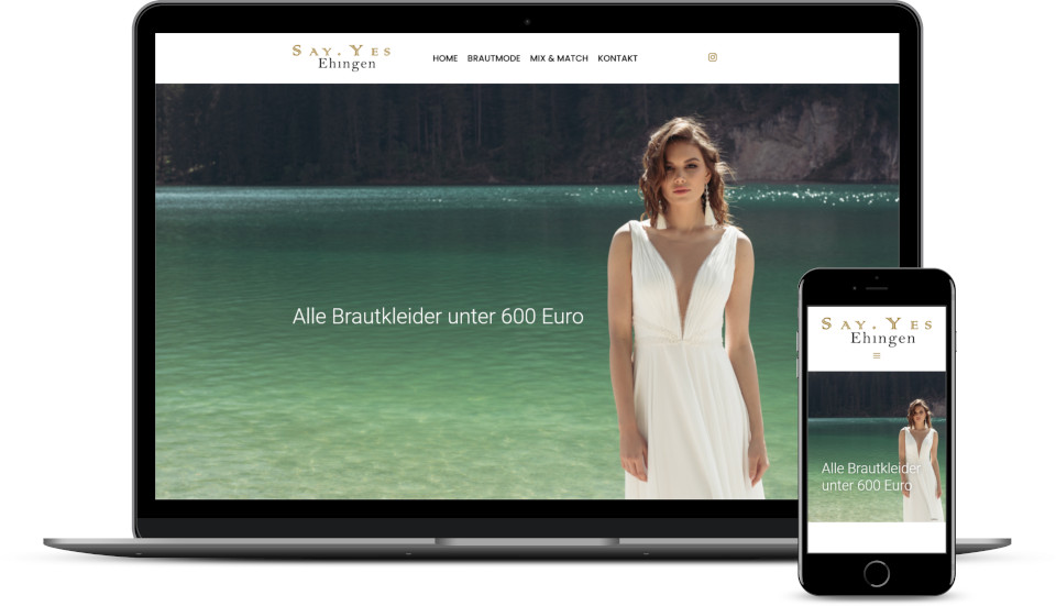 Kreative Website Erstellung Brautmode Webdesign