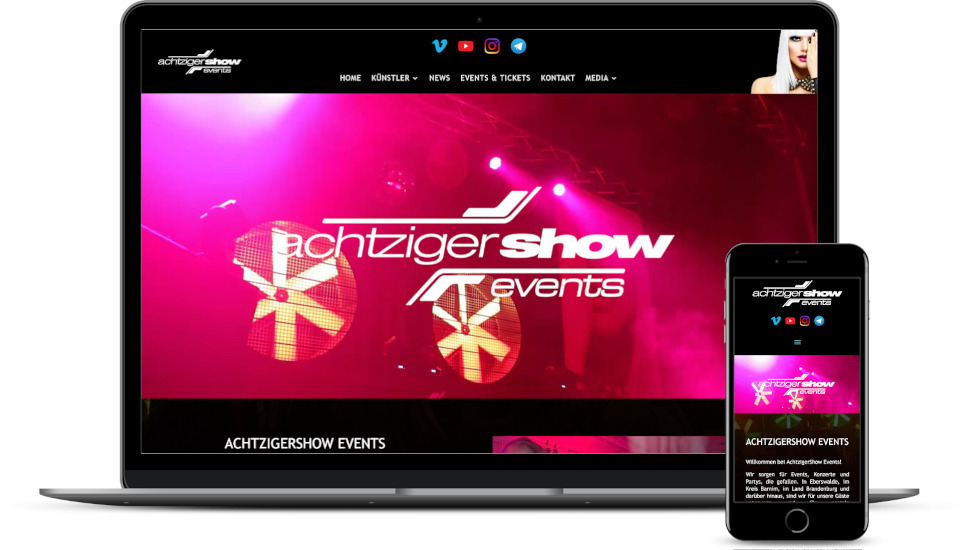 Webdesign Achtziger  Show Events