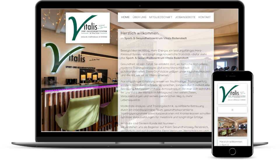 Webdesign Gesundheitszentrum Fitnessstudio